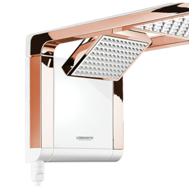 Chuveiro Acqua Duo Ultra Lorenzetti Branco c/ Rose Gold - Image 2