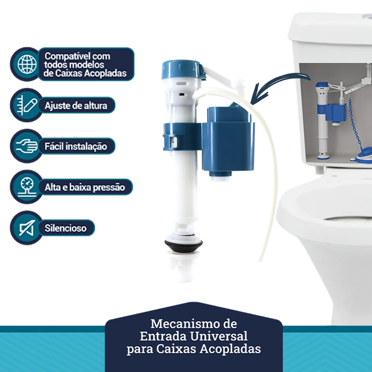 MECANISMO DE ENT. UNIV. P/ CAIXA ACOPLADA ENTRADA / UNIVERSAL - PLASTILIT - Imagem 2
